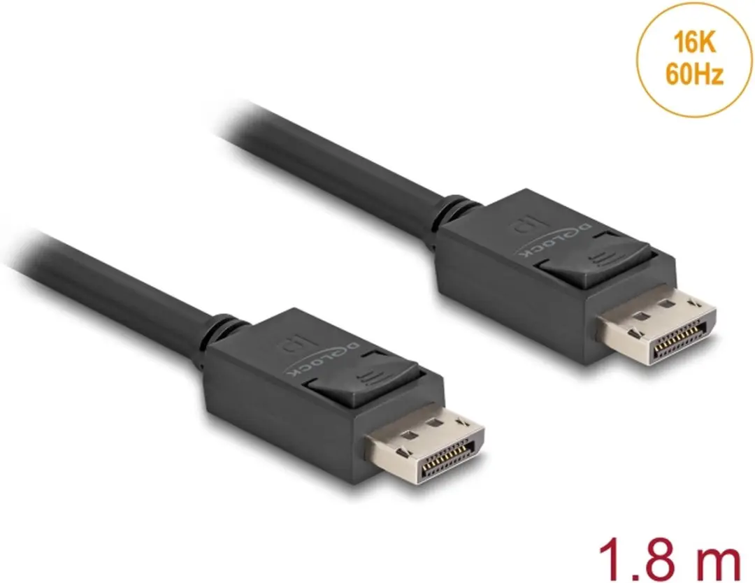 Delock DisplayPort Kabel DP2.1a 80Gbit/s 16K 1,8m - Zwart