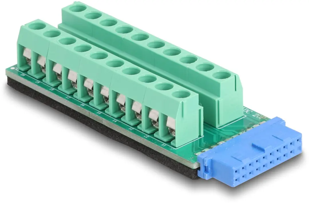 Delock USB Pin Header naar Terminal Block Adapter 20 Pin