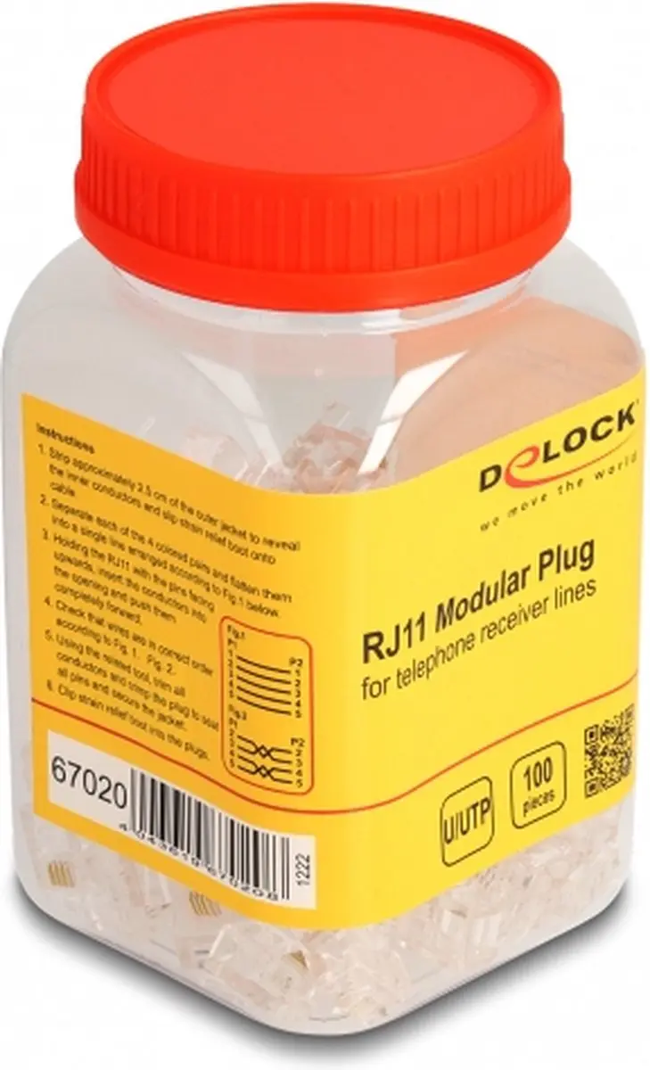 Delock RJ11 Modular Plug 100 pcs