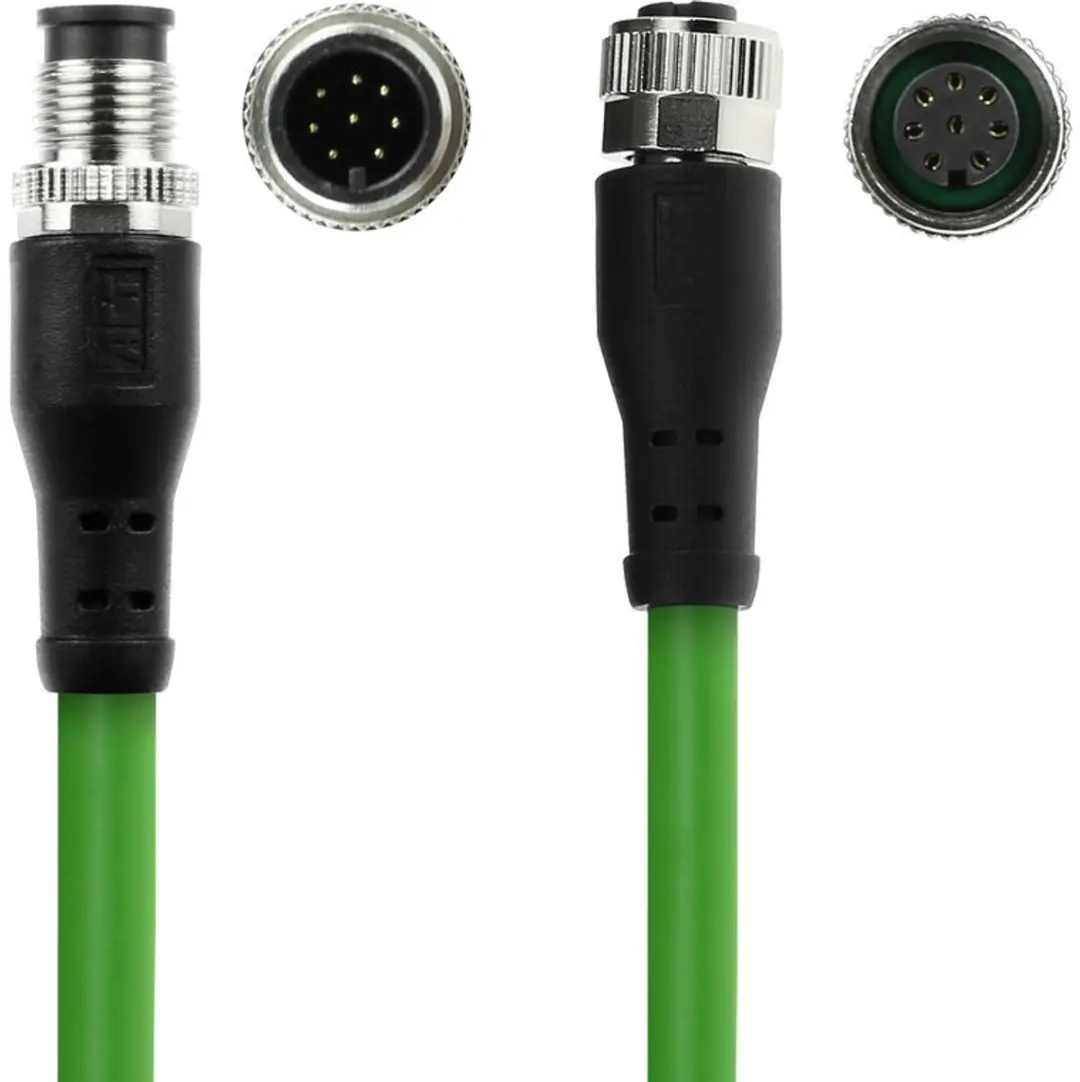 ACT Industrial Sensor Kabel M12A 8-polig 3m - Zwart