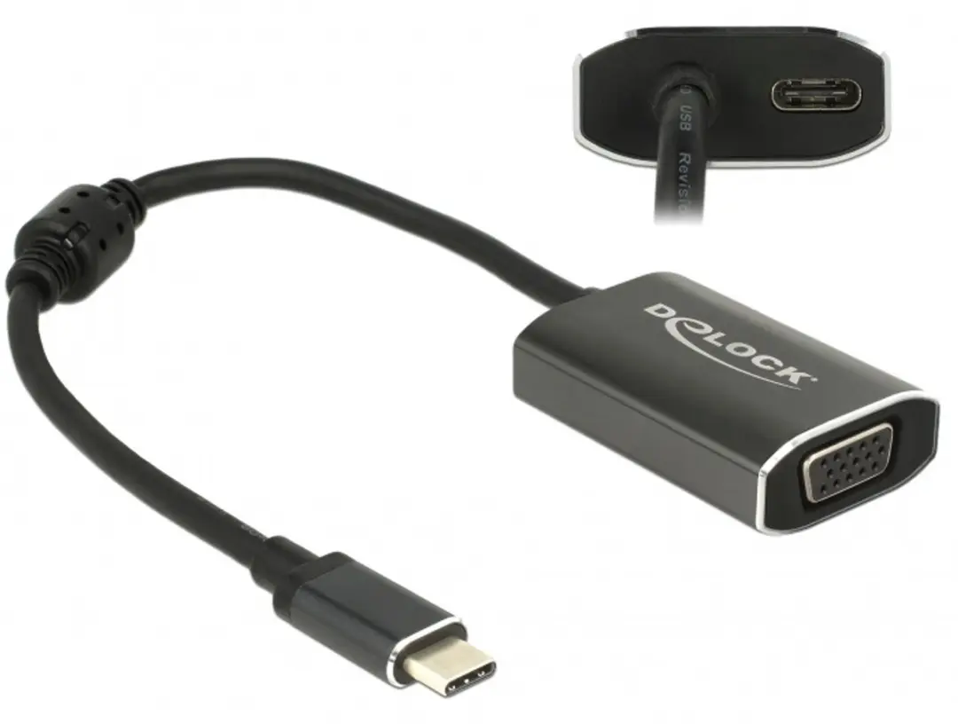 Delock USB-C naar VGA & PD Adapter 1920x1200