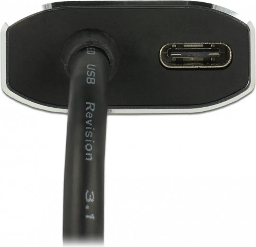 Delock USB-C naar VGA & PD Adapter 1920x1200 - 0,2m - Zwart
