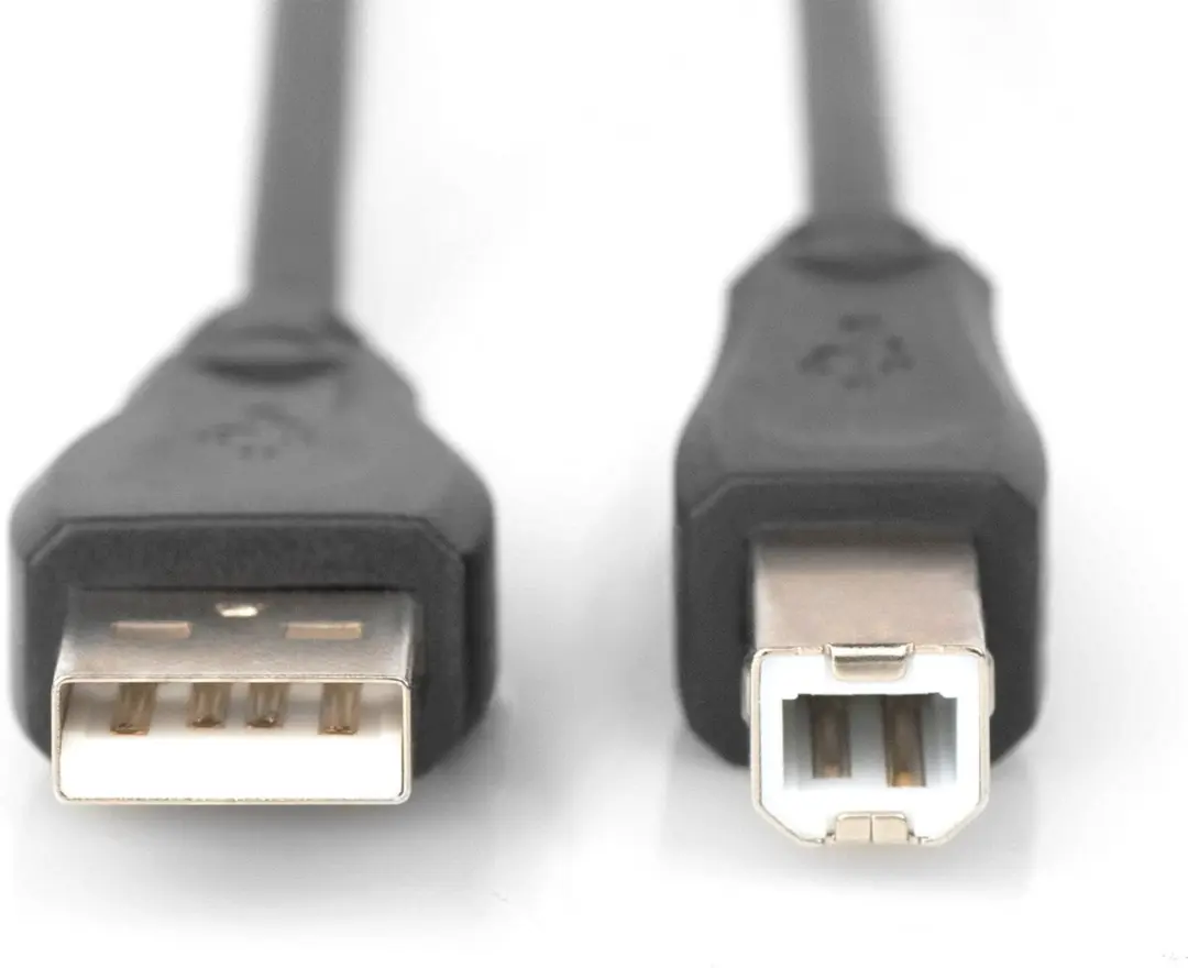 Digitus USB 2.0 A Male naar B Male Kabel 3m - Zwart