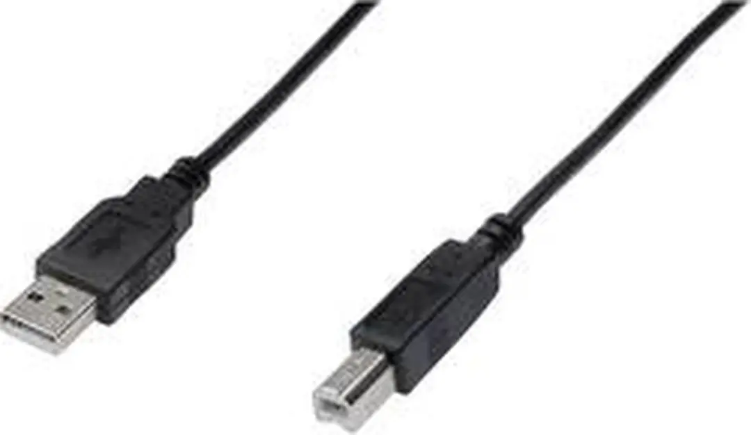 Digitus USB 2.0 A Male naar B Male Kabel 3m - Zwart