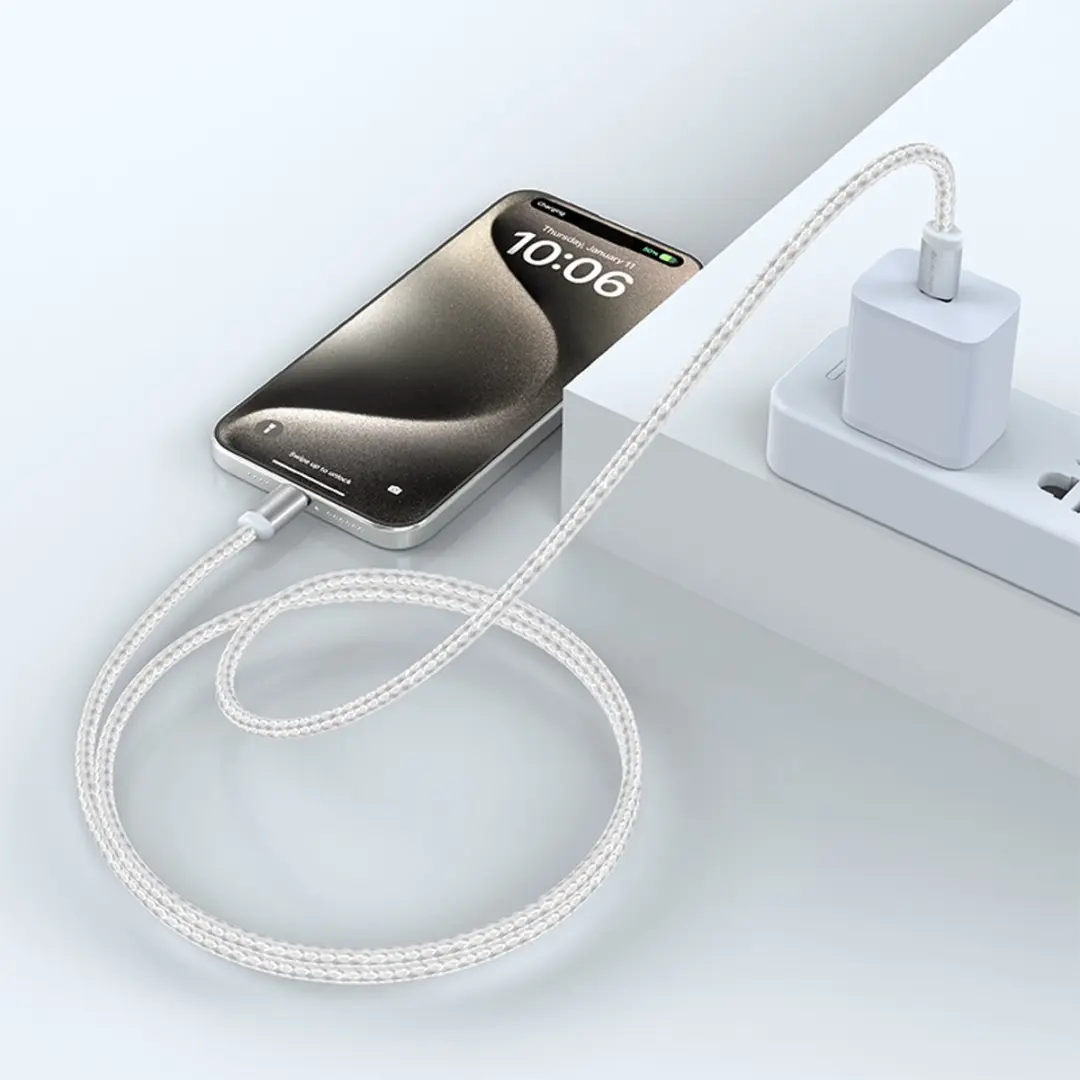 Caliber USB-C Kabel CL-CC2-2PACK - 2m - 2 Stuks - Wit/Grijs