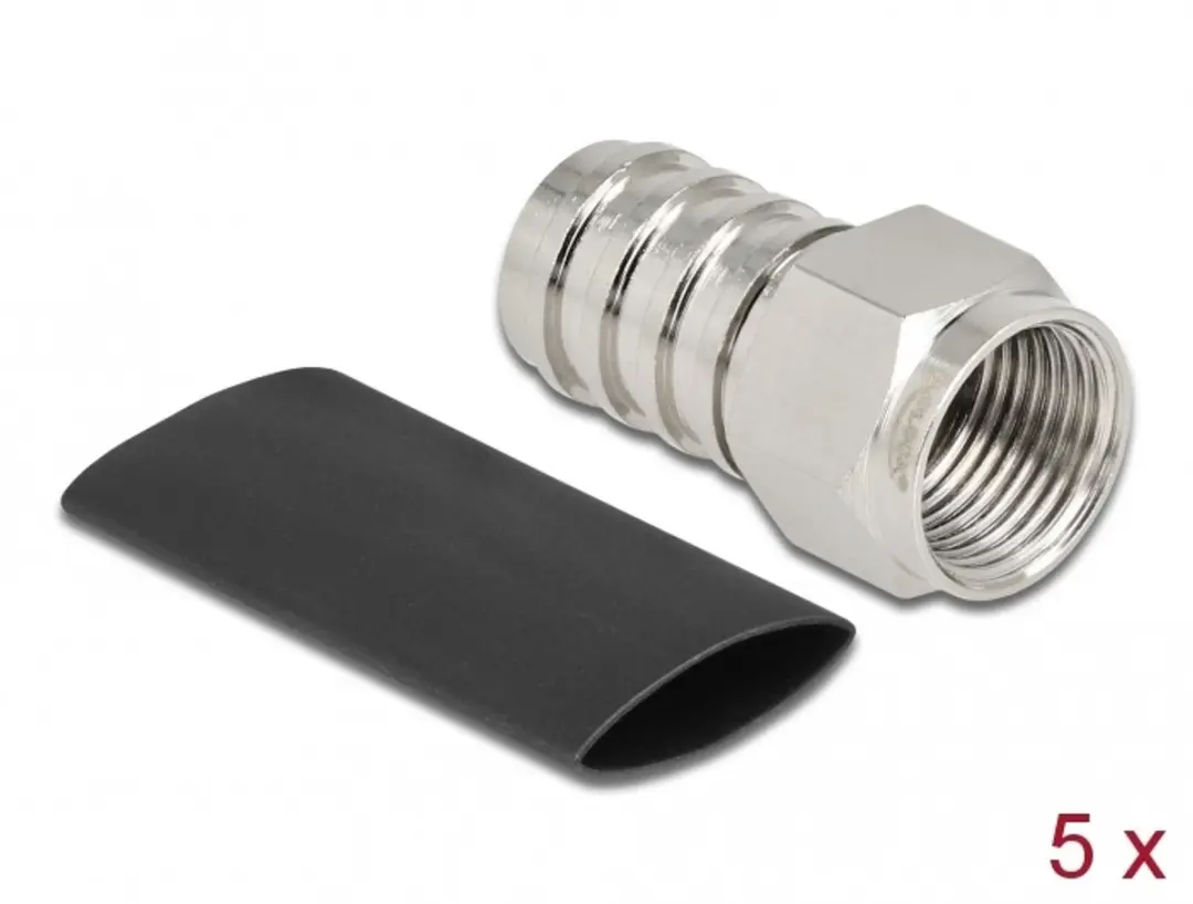 Delock F plug for crimping RG-59 with matching shrink tube