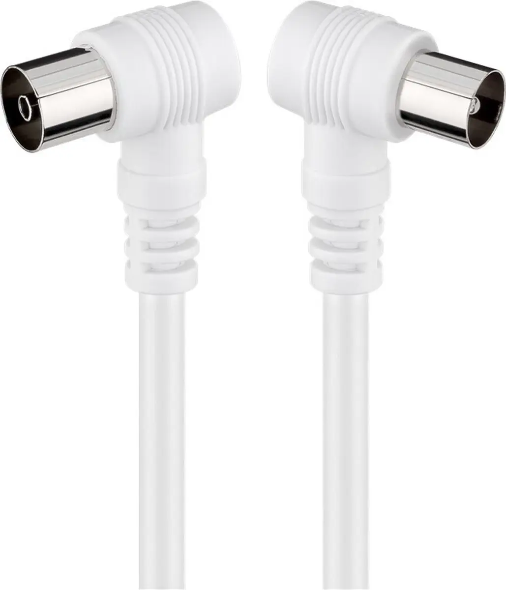 Goobay IEC Coaxkabel Haaks Wit 10m