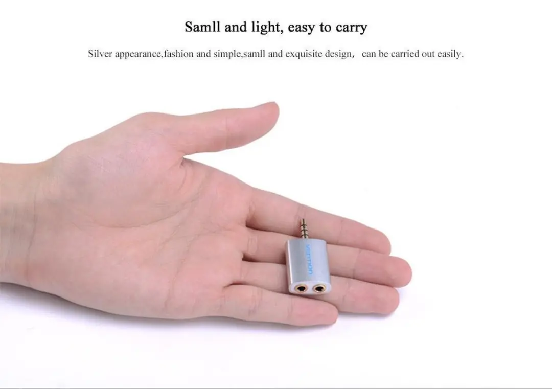 Vention 3.5mm Audio Splitter Adapter - 2x Vrouwelijk - Wit-zilver