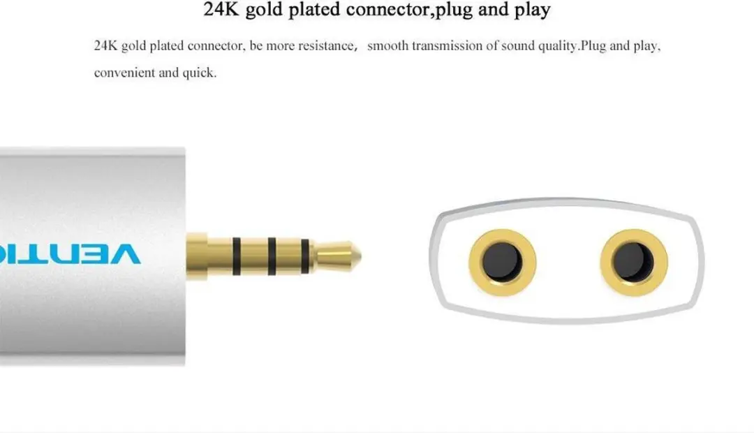 Vention 3.5mm Audio Splitter Adapter - 2x Vrouwelijk - Wit-zilver