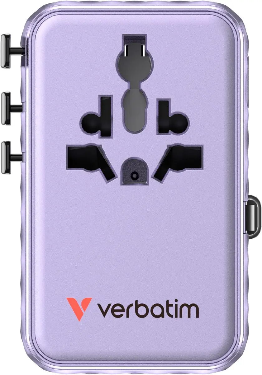 Verbatim Reisadapter EU VK VS - 100W - Paars