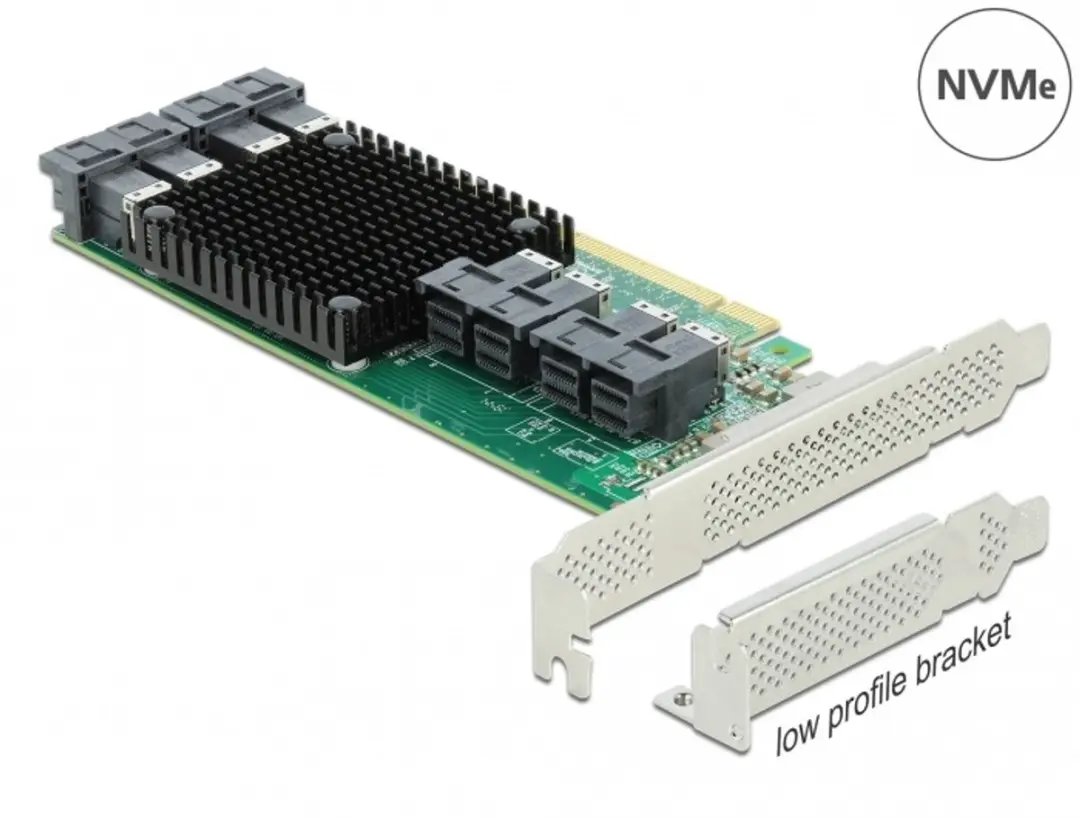 Delock PCIe x16 naar 8x SFF-8643 NVMe Kaart