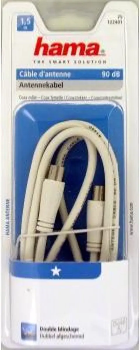 Hama Coax Antennekabel 1,5m 90dB - Wit