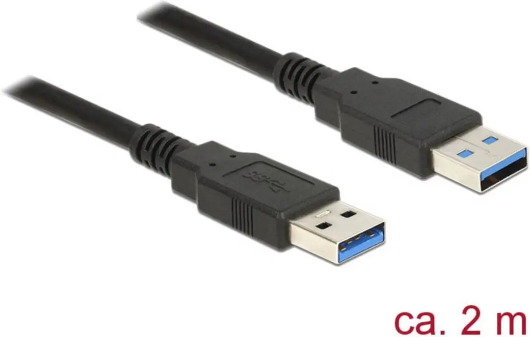 Delock USB 3.2 Gen1 Kabel USB-A naar USB-A 2m - Zwart