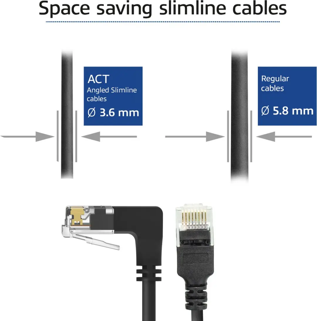 ACT DC3930 Patchkabel CAT6A U/UTP 0,15m - Zwart