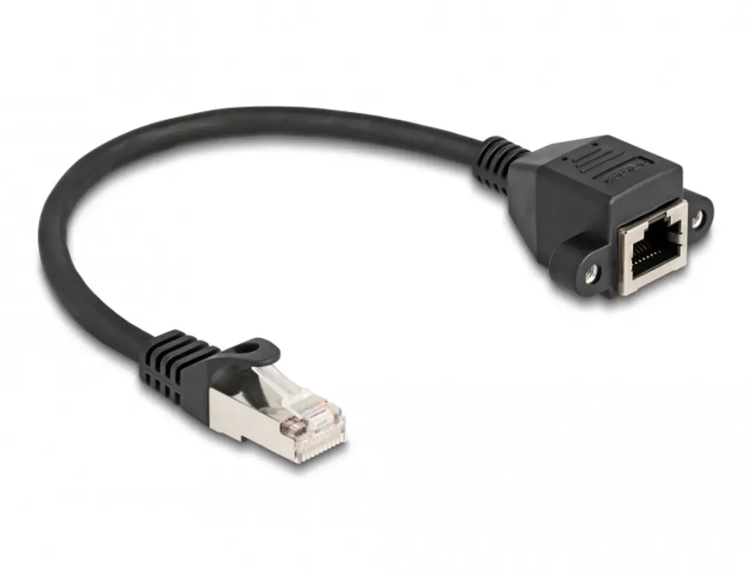 Delock RJ50 Kabel M/F S/FTP 0,25m - Zwart