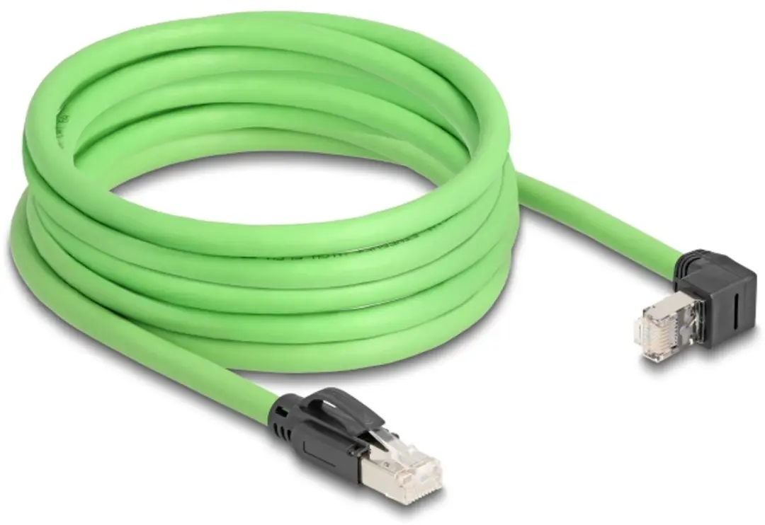 Delock Cat.6A RJ45 Kabel 5m - Groene Hoekstekker - PUR
