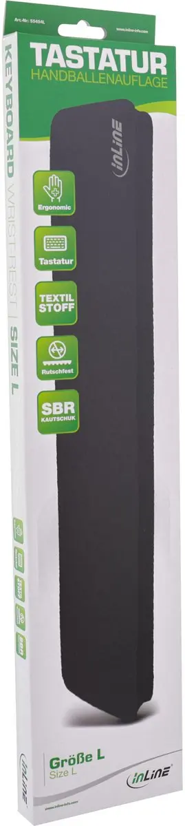 InLine Premium Polsondersteuner Toetsenbord - Medium - Zwart