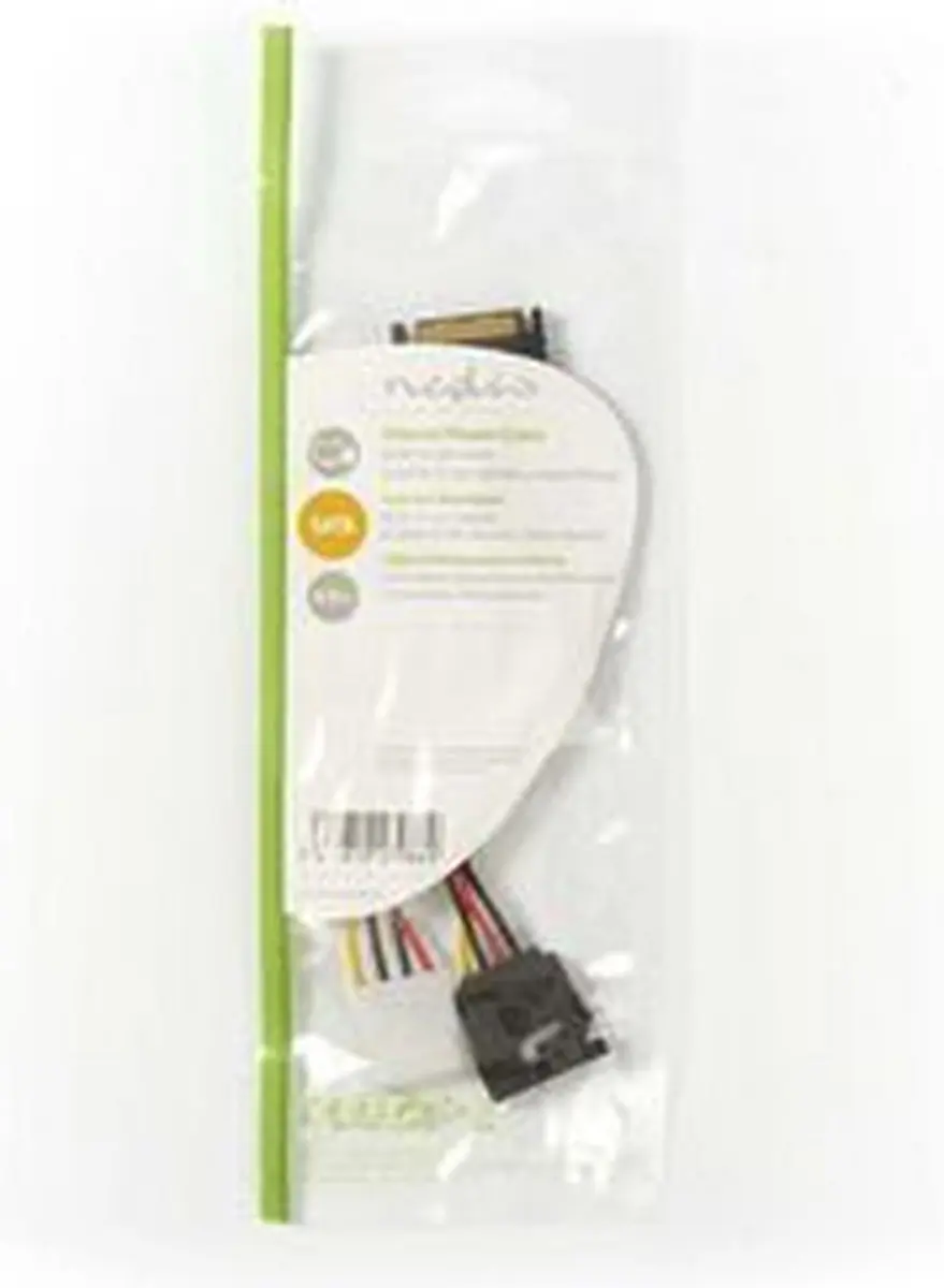 Nedis SATA-Molex Voedingskabel 15-Pins Verguld 0.20m - Multicolor