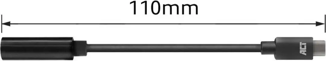 ACT AC7380 USB-C naar 3.5mm Audio Adapter - Zwart