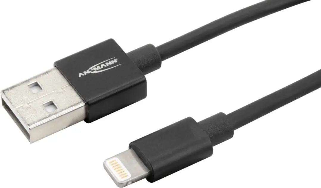 Ansmann USB-A naar Lightning Kabel 1.20m - Zwart