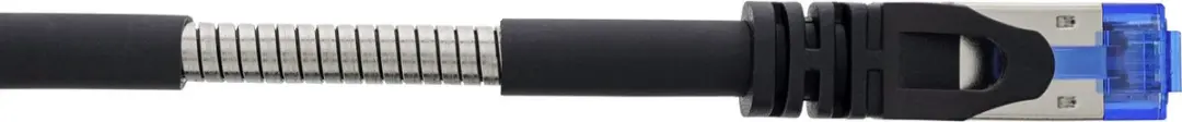 InLine® Patchkabel armored, U/FTP, Cat.6A, zwart, 0,3m