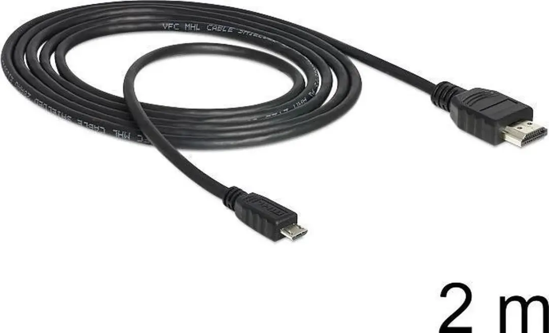 Delock MHL HDMI Kabel 2m - Zwart