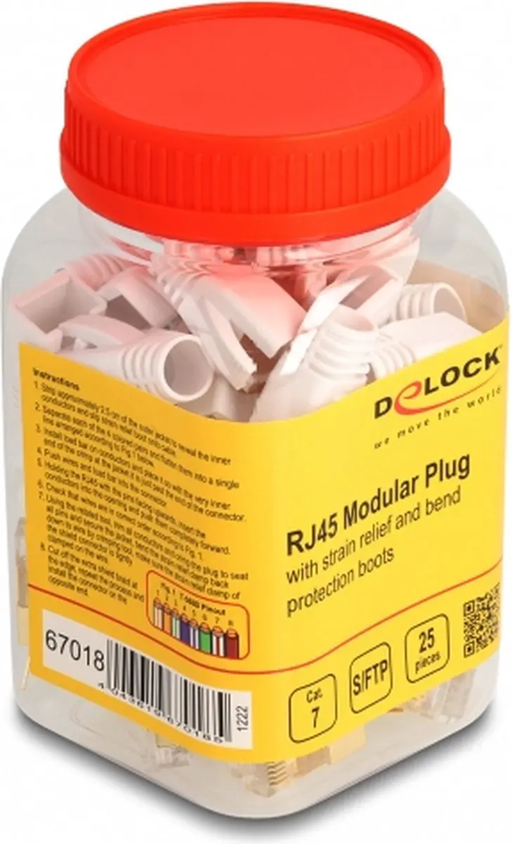 Delock RJ45 Modular Plugs - 25 Stuks - Cat.7 - Goud/Wit