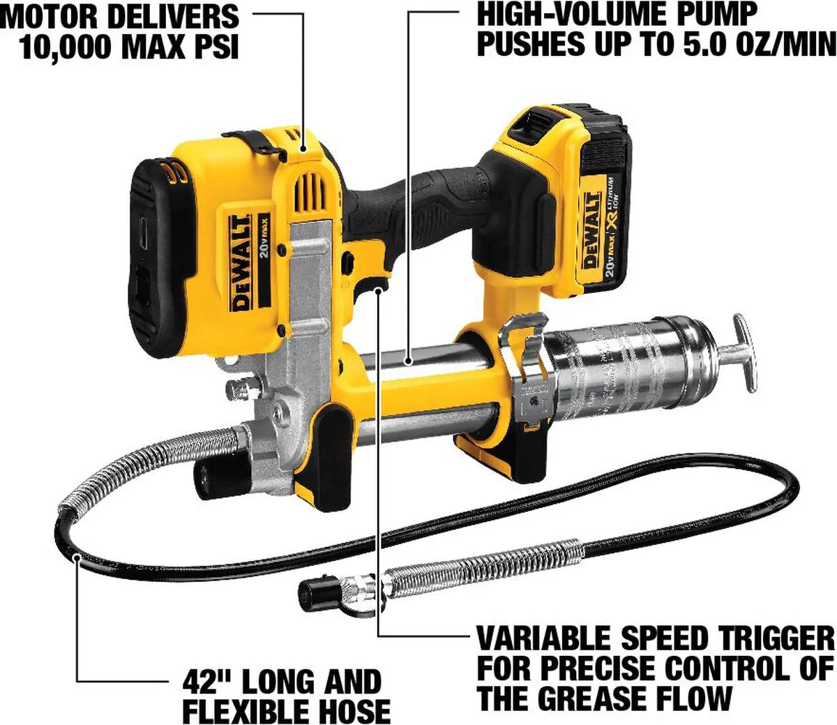 DeWalt DCGG571M1 Vetspuitset 18V - 400ml - 4.0Ah