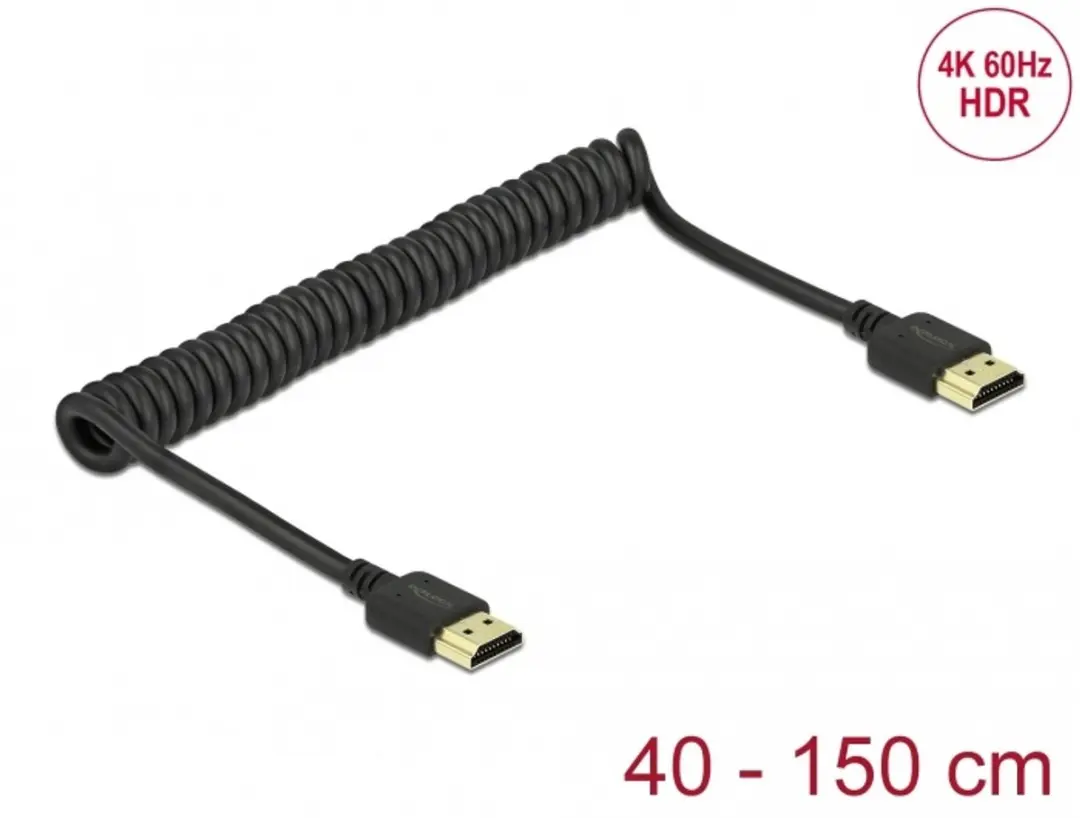 Delock HDMI Coiled Cable 4K 60 Hz