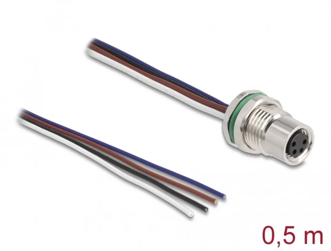 Delock M8 A-coded 4-pin Kabelvrouw 0.5m