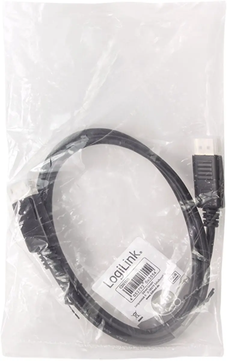 Logilink DisplayPort Kabel 1,2m - 4K UHD - Zwart