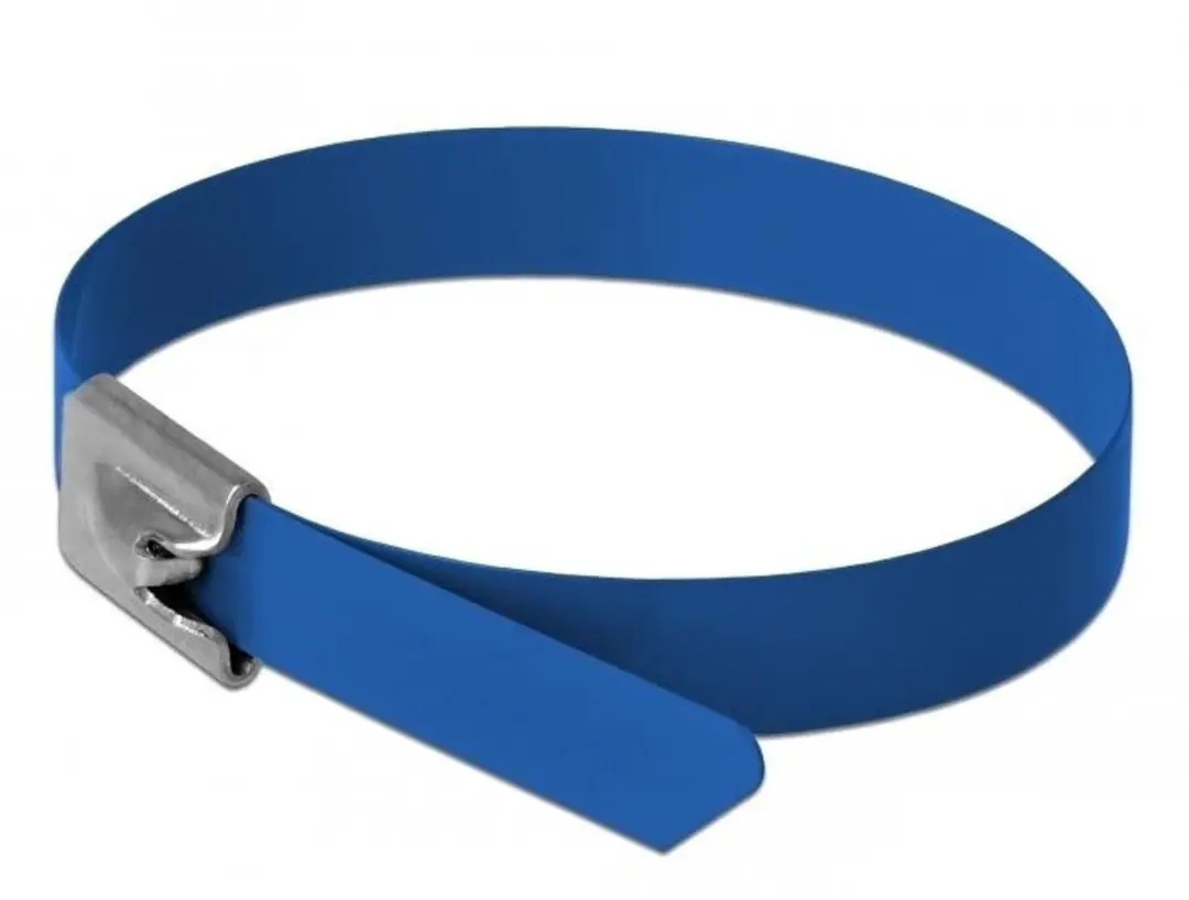 Delock Roestvrijstalen Kabelbinders 200x7,9mm - Blauw - 10 Stuks