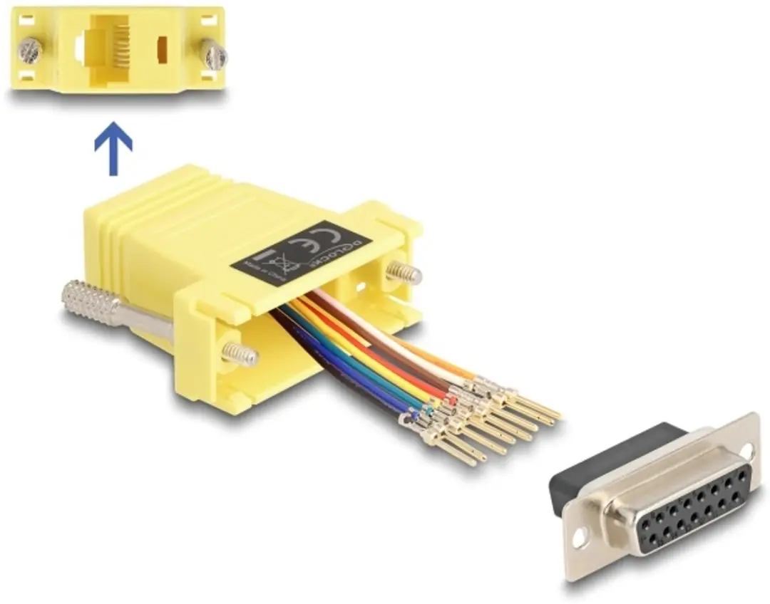 Delock D-Sub 15 naar RJ45 Geel