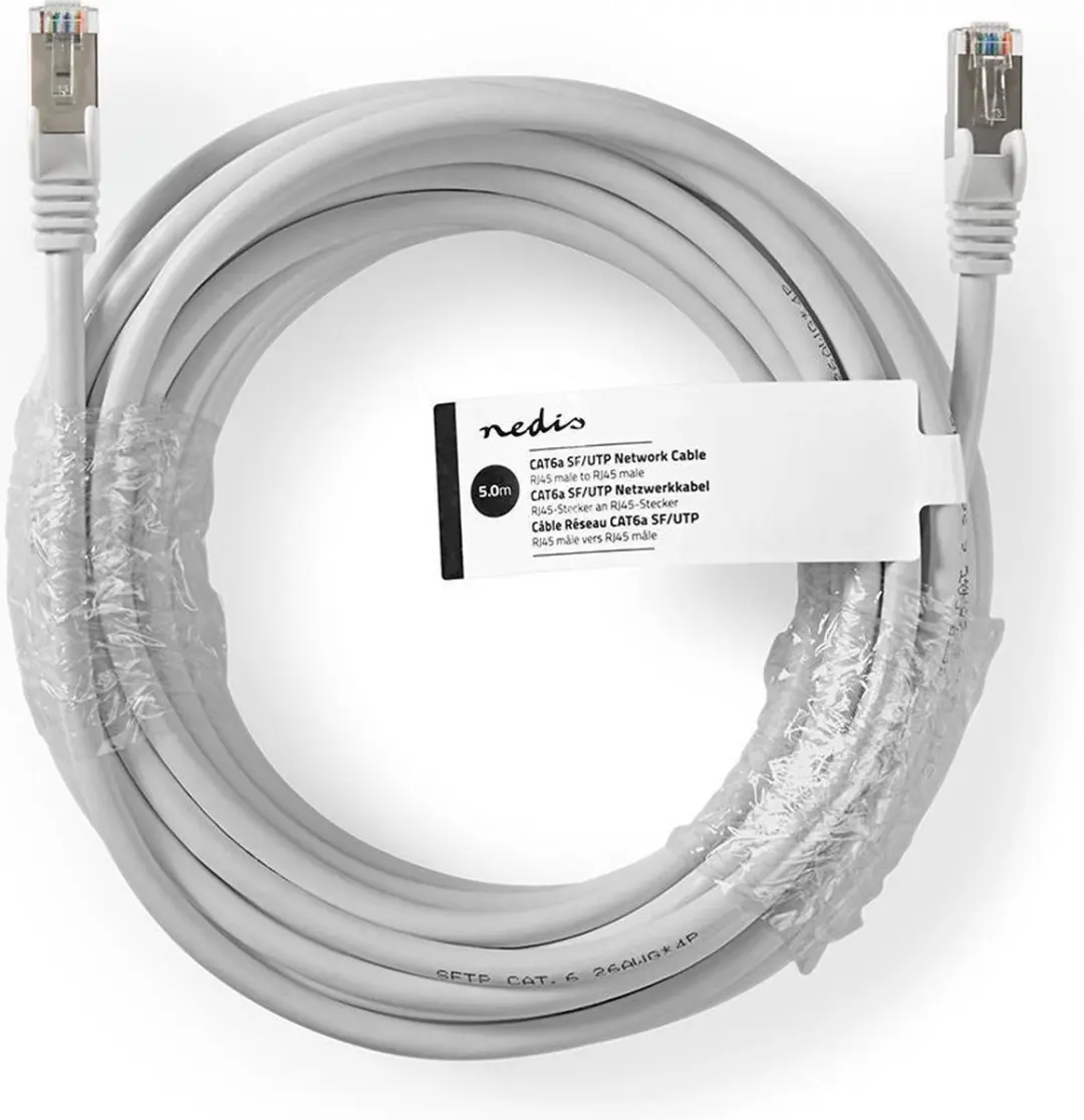 Nedis CAT6a Netwerkkabel 5m RJ45 - Grijs