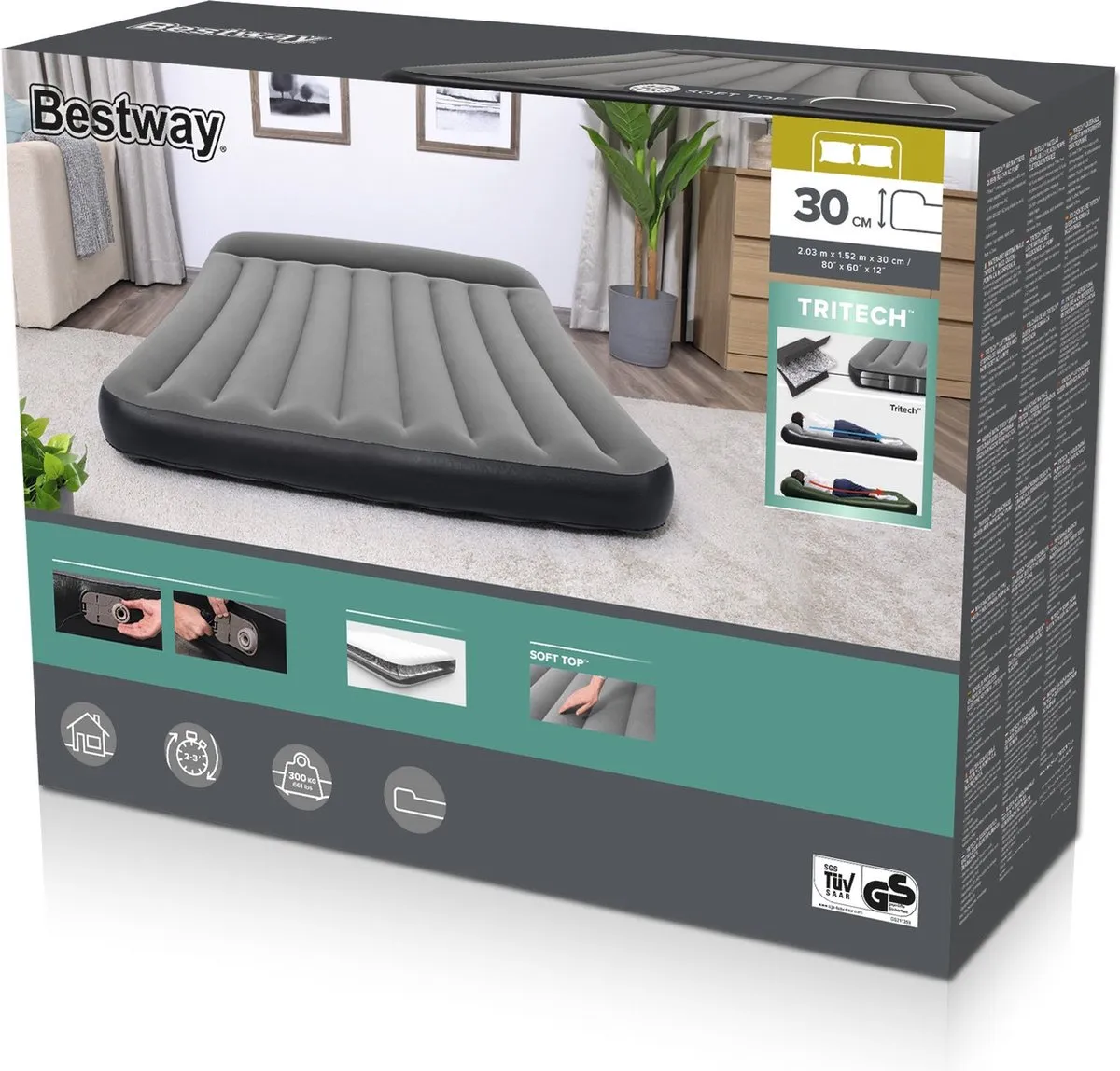 Bestway Tritech Premium Luchtbed Queensize 152cm - Met pomp