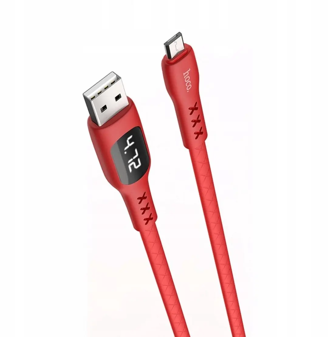 Hoco S6 USB Kabel Sentinel Timing LCD - Rood - afbeelding 2 van 2