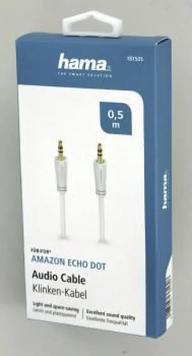 Hama Audiokabel 3,5mm Jack Stereo 0,5m - Wit