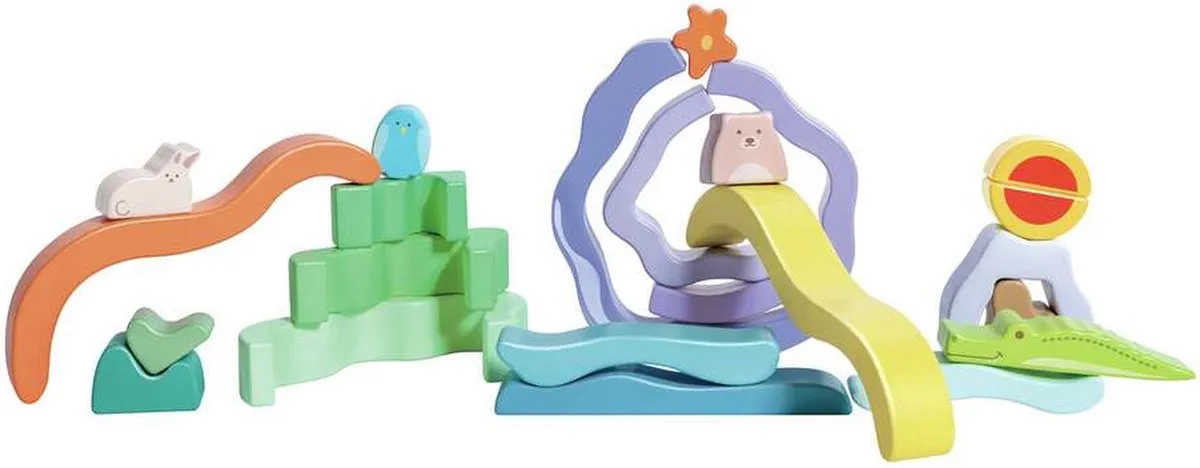 Hape Stapelblokken E0499K - 22-delig Multicolor - afbeelding 6 van 6