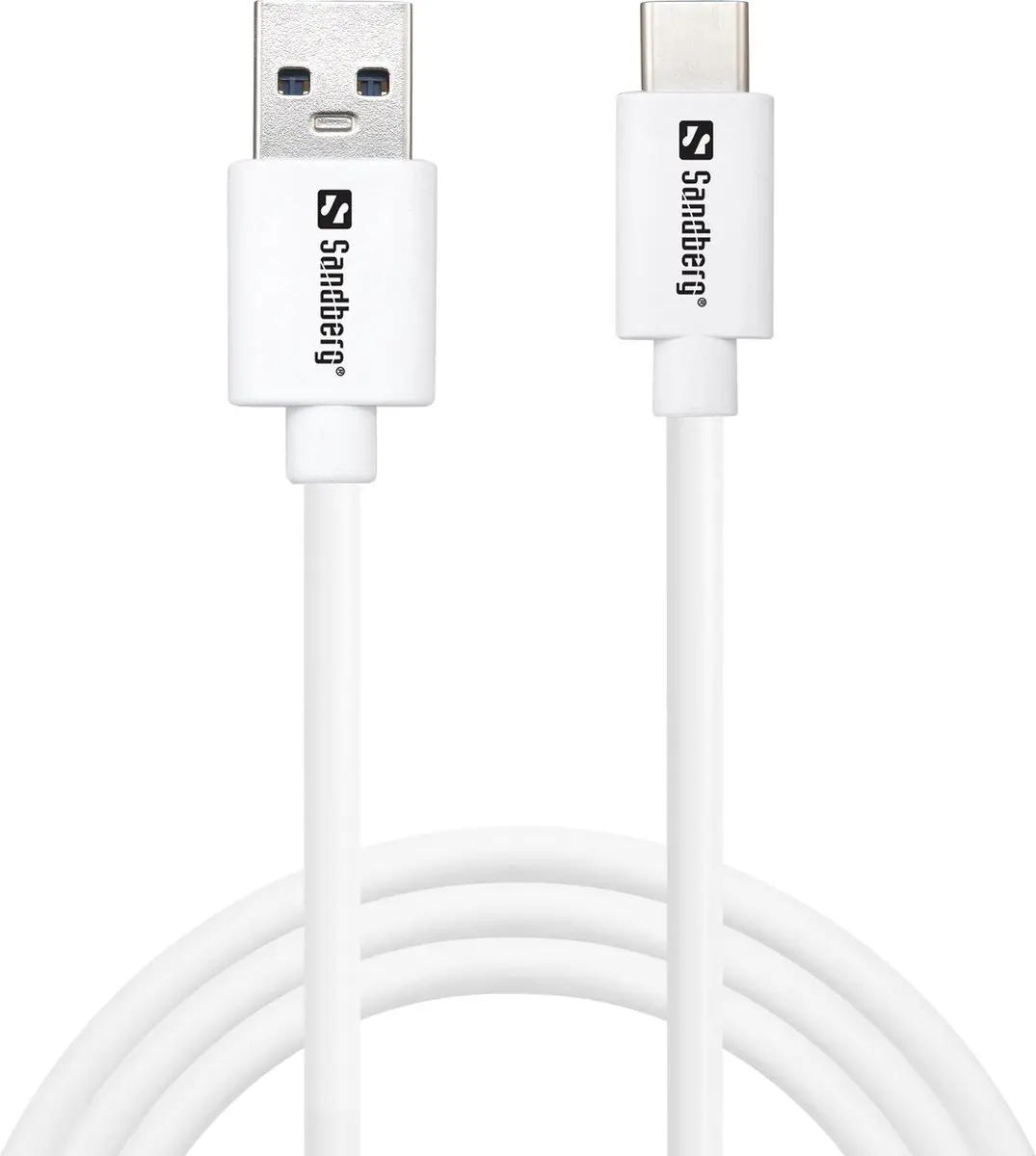 Sandberg USB-A 3.0 naar USB-C 3.1 Kabel 1m - Wit