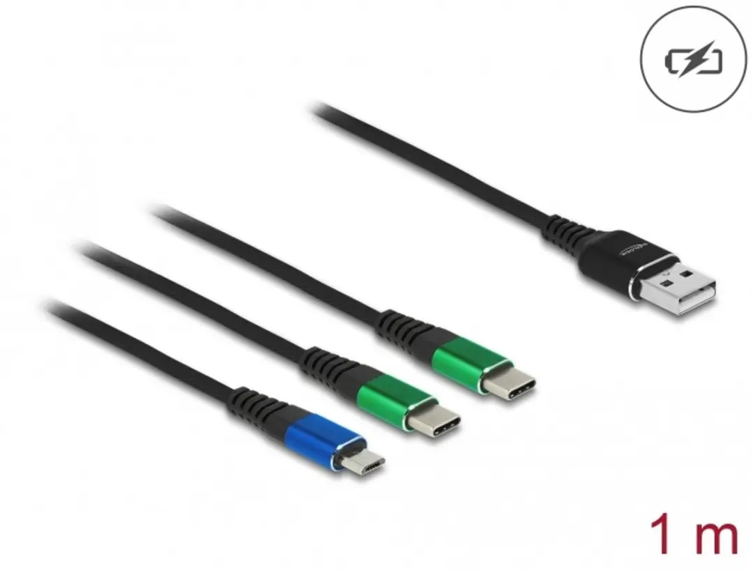 Delock USB 3-in-1 Opladerkabel 1m