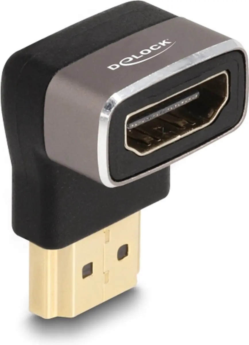Delock HDMI Adapter Mannelijk-Vrouwelijk 90° Grijs - 8K 60Hz