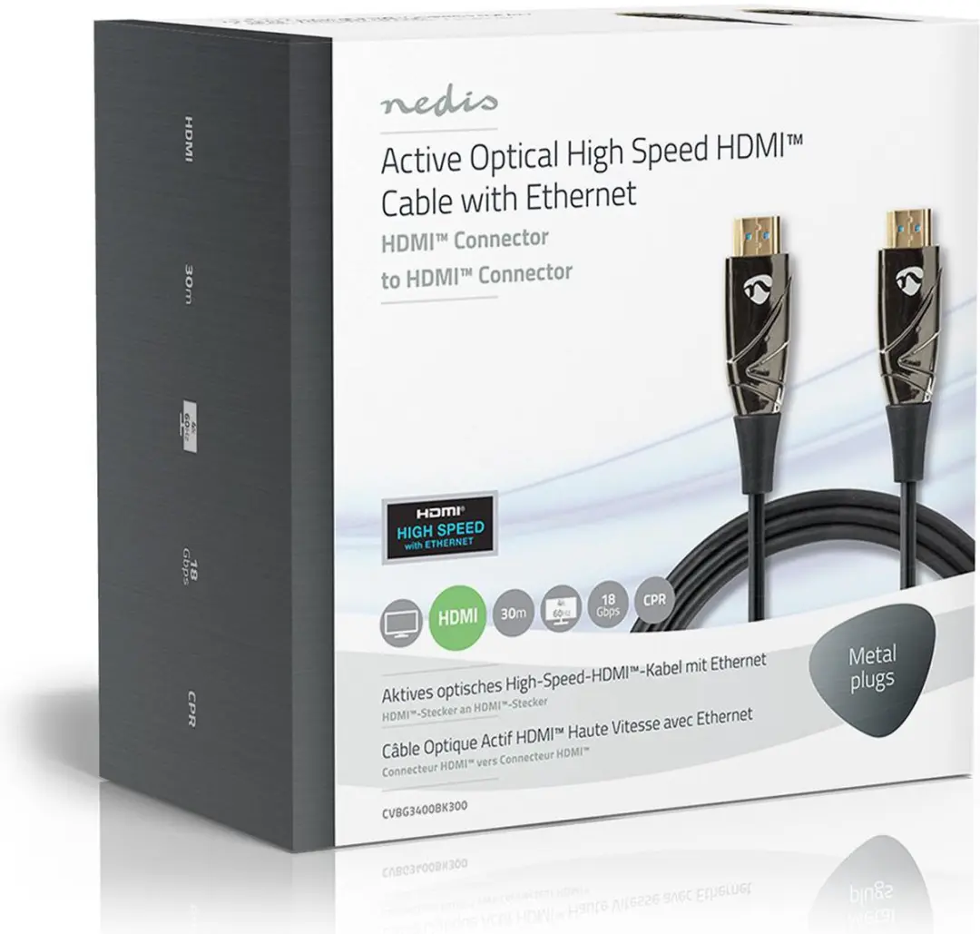 Nedis CVBG3400BK300 HDMI-Kabel 4K@60Hz 18Gbps 30m - Zwart