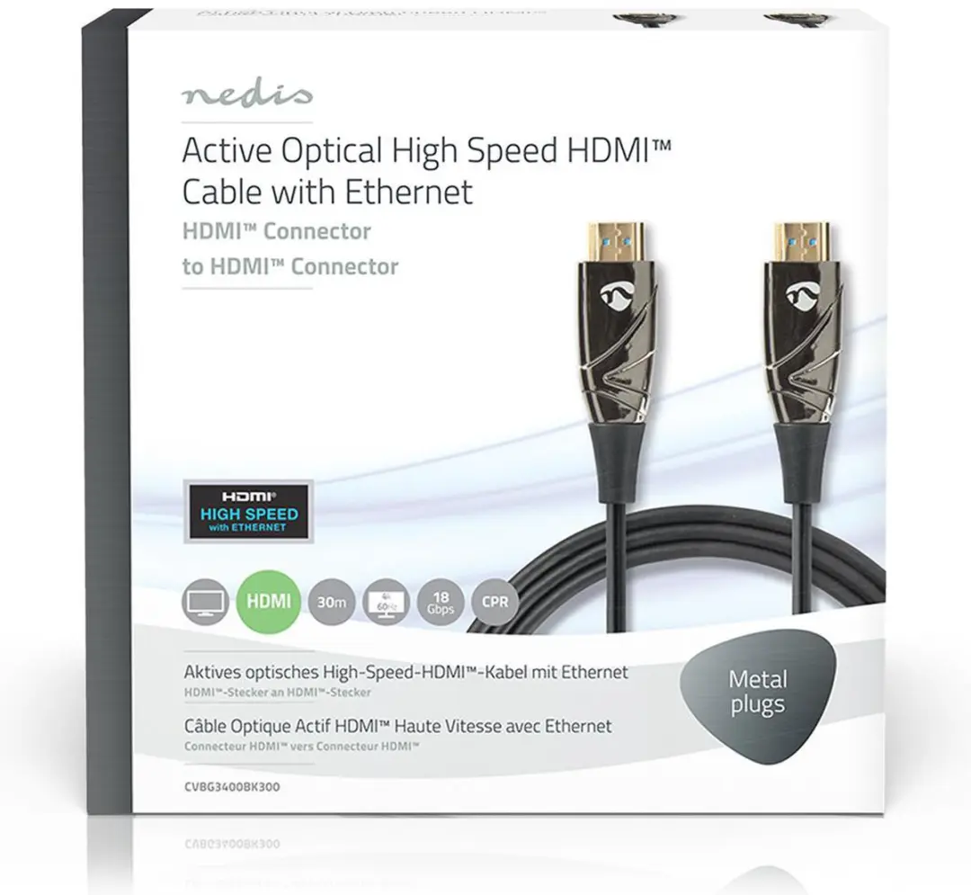 Nedis CVBG3400BK300 HDMI-Kabel 4K@60Hz 18Gbps 30m - Zwart