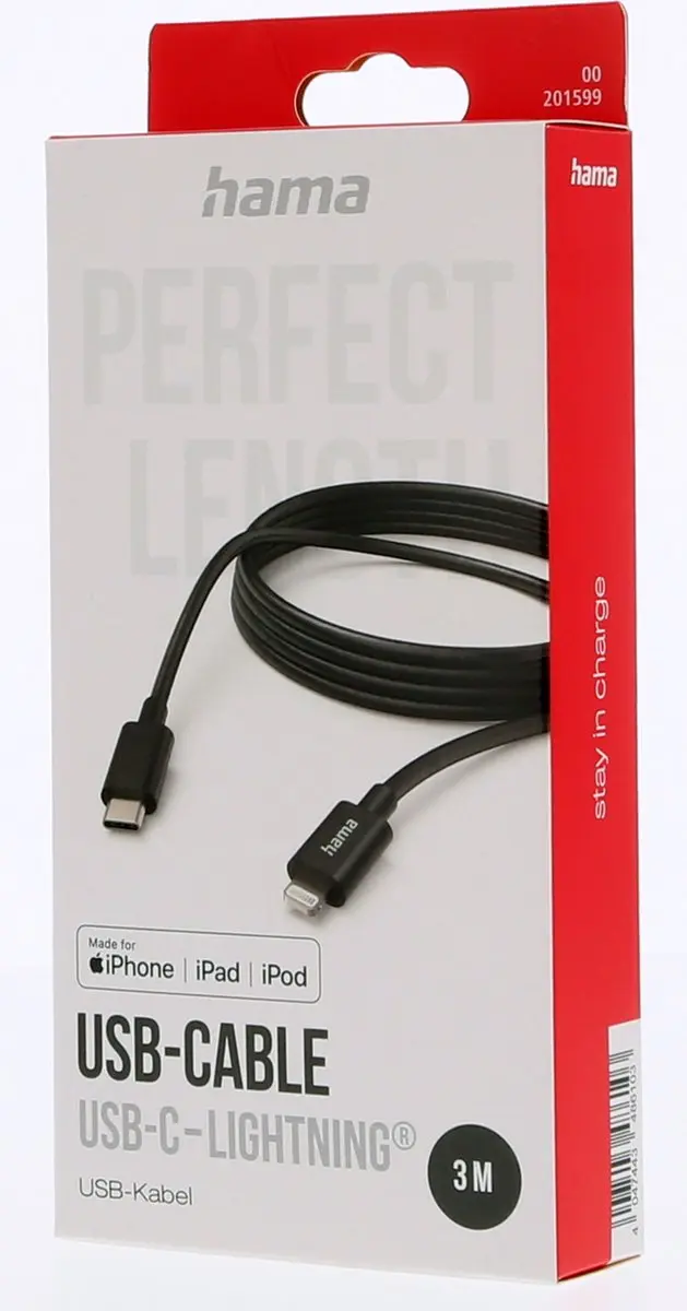 Hama 3M USB-C to Lightning Charging & Data Cable