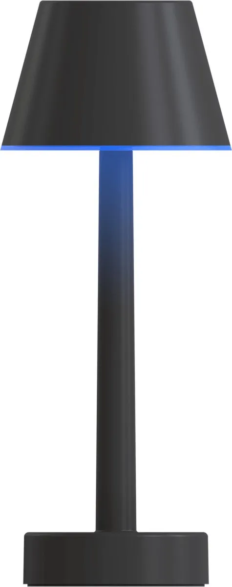 Calex Lucca Oplaadbare Tafellamp - RGBW - Zwart