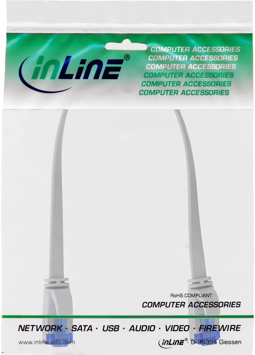 InLine UFTP CAT6a Platte Netwerkkabel 0,25m - Wit