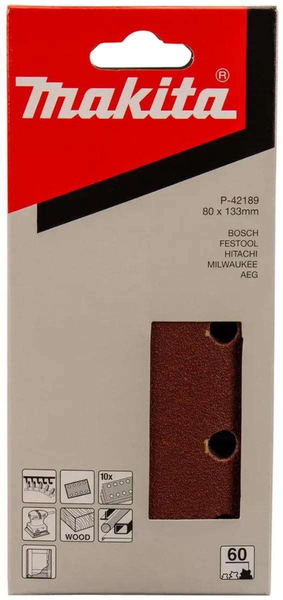Makita P-42189 P60 Schuurvel 80x133mm - 10 Vel
