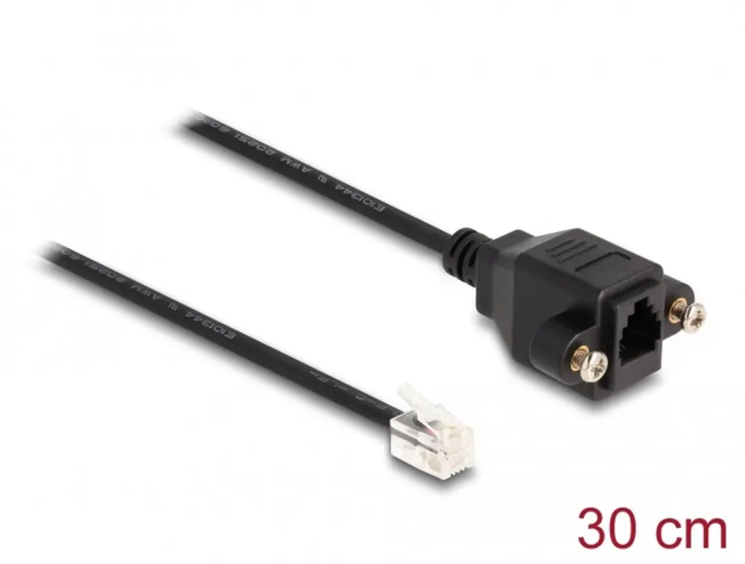 Delock RJ10 Kabel 30cm - Zwart