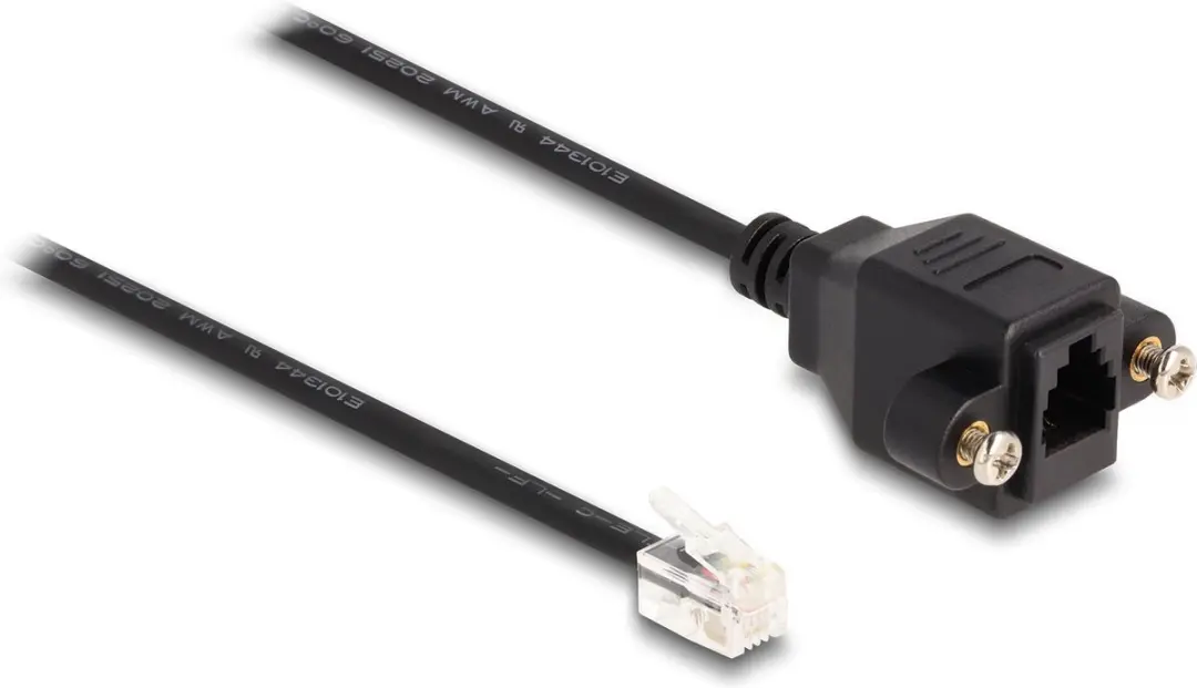 Delock Cable RJ10 plug to RJ10 jack for installation 30 cm black
