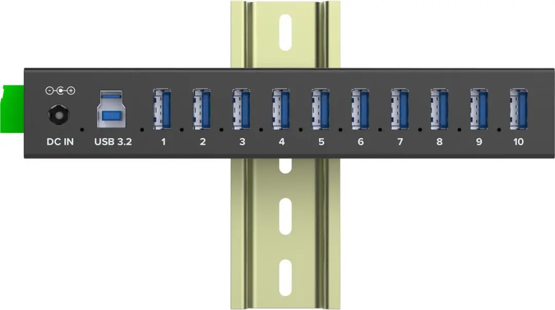 InLine Industriële USB Hub 10x USB-A 5Gbps 60W - Zwart - afbeelding 6 van 6